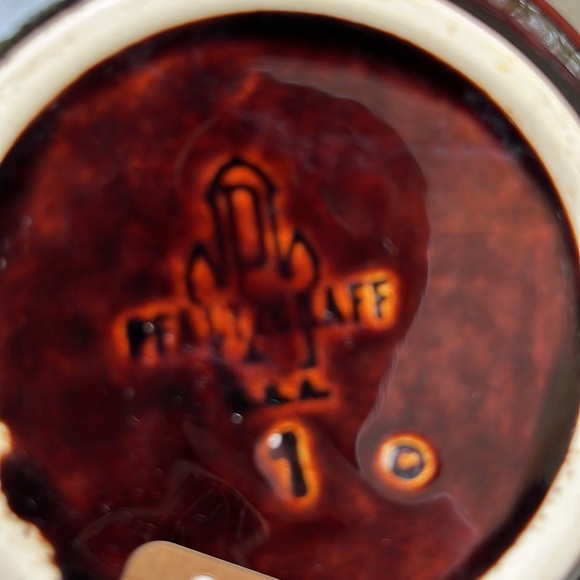 Pfaltzgraff Gourmet MCM set of 2 Cups Mugs Earthenware Brown Drip Glaze Vintage - Picture 5 of 5